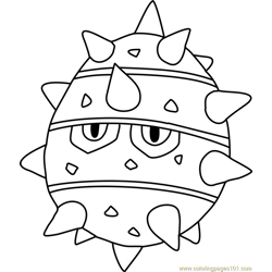 Ferroseed Pokemon Free Coloring Page for Kids