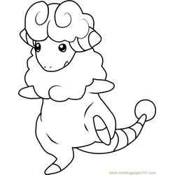 Flaaffy Pokemon Free Coloring Page for Kids