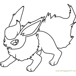 Flareon Pokemon Free Coloring Page for Kids