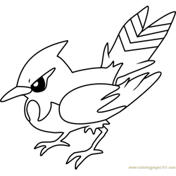 Fletchinder Pokemon Free Coloring Page for Kids