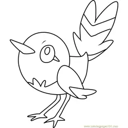 Fletchling Pokemon Free Coloring Page for Kids