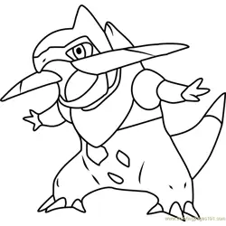 Fraxure Pokemon Free Coloring Page for Kids