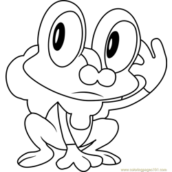 Froakie Pokemon Free Coloring Page for Kids