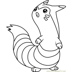 Furret Pokemon Free Coloring Page for Kids