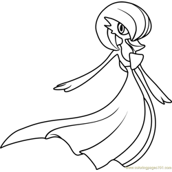 Gardevoir Pokemon Free Coloring Page for Kids
