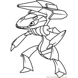 Genesect Pokemon Free Coloring Page for Kids