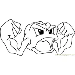 Geodude Pokemon Free Coloring Page for Kids