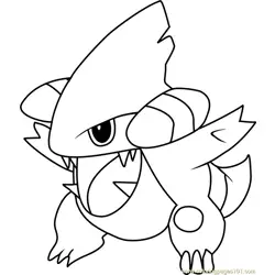 Gible Pokemon Free Coloring Page for Kids