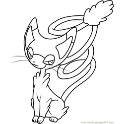 Glameow Pokemon Free Coloring Page for Kids