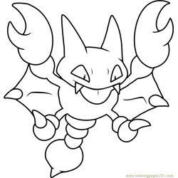 Gligar Pokemon Free Coloring Page for Kids