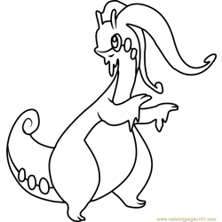 Goodra Pokemon Free Coloring Page for Kids