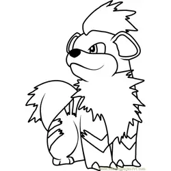 Growlithe Pokemon Free Coloring Page for Kids