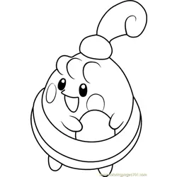 Happiny Pokemon Free Coloring Page for Kids