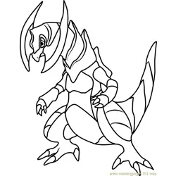 Haxorus Pokemon Free Coloring Page for Kids