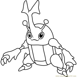 Heracross Pokemon Free Coloring Page for Kids
