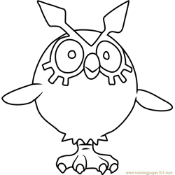 Hoothoot Pokemon Free Coloring Page for Kids