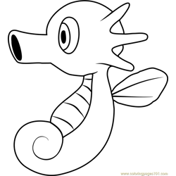 Horsea Pokemon Free Coloring Page for Kids
