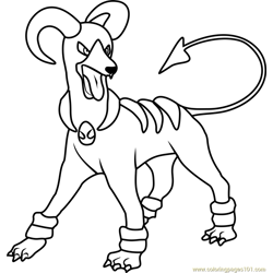 Houndoom Pokemon Free Coloring Page for Kids