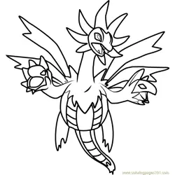 Hydreigon Pokemon Free Coloring Page for Kids