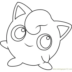 Jigglypuff Pokemon Free Coloring Page for Kids