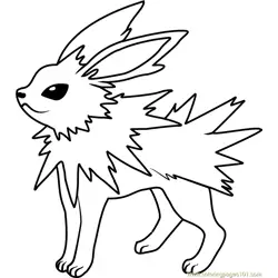 Jolteon Pokemon Free Coloring Page for Kids