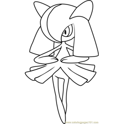 Kirlia Pokemon Free Coloring Page for Kids