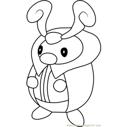 Kricketot Pokemon Free Coloring Page for Kids