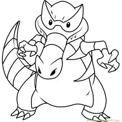 Krookodile Pokemon Free Coloring Page for Kids