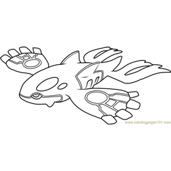 Kyogre Pokemon Free Coloring Page for Kids