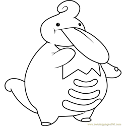 Lickilicky Pokemon Free Coloring Page for Kids