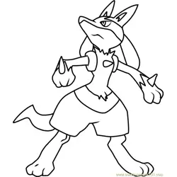 Lucario Pokemon Free Coloring Page for Kids