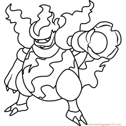 Magmortar Pokemon Free Coloring Page for Kids