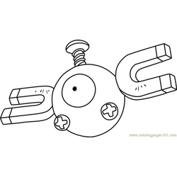 Magnemite Pokemon Free Coloring Page for Kids