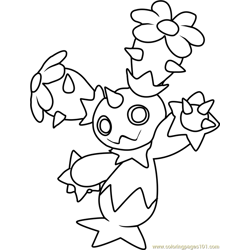 Maractus Pokemon Free Coloring Page for Kids