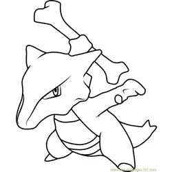 Marowak Pokemon Free Coloring Page for Kids