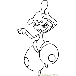 Medicham Pokemon Free Coloring Page for Kids