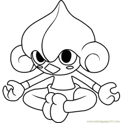 Meditite Pokemon Free Coloring Page for Kids