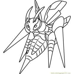 Mega Beedrill Pokemon Free Coloring Page for Kids