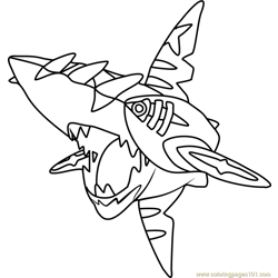 Mega Sharpedo Pokemon Free Coloring Page for Kids
