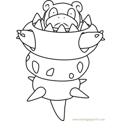 Mega Slowbro Pokemon Free Coloring Page for Kids