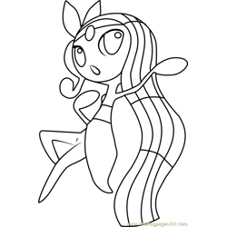 Meloetta Pokemon Free Coloring Page for Kids