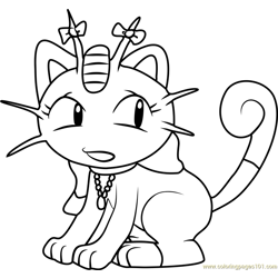 Meowzie Pokemon Free Coloring Page for Kids