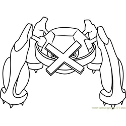 Metagross Pokemon Free Coloring Page for Kids