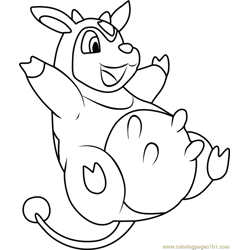 Miltank Pokemon Free Coloring Page for Kids