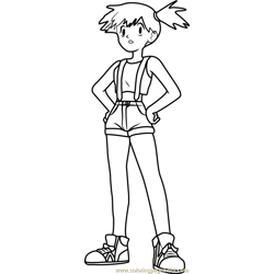 Misty Pokemon Free Coloring Page for Kids