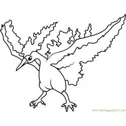 Moltres Pokemon Free Coloring Page for Kids