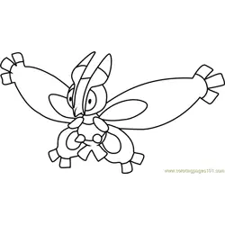 Mothim Pokemon Free Coloring Page for Kids