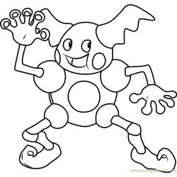 Mr. Mime Pokemon Free Coloring Page for Kids