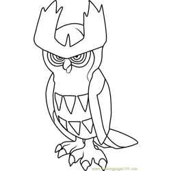 Noctowl Pokemon Free Coloring Page for Kids