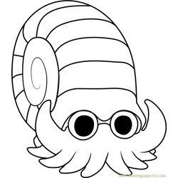 Omanyte Pokemon Free Coloring Page for Kids